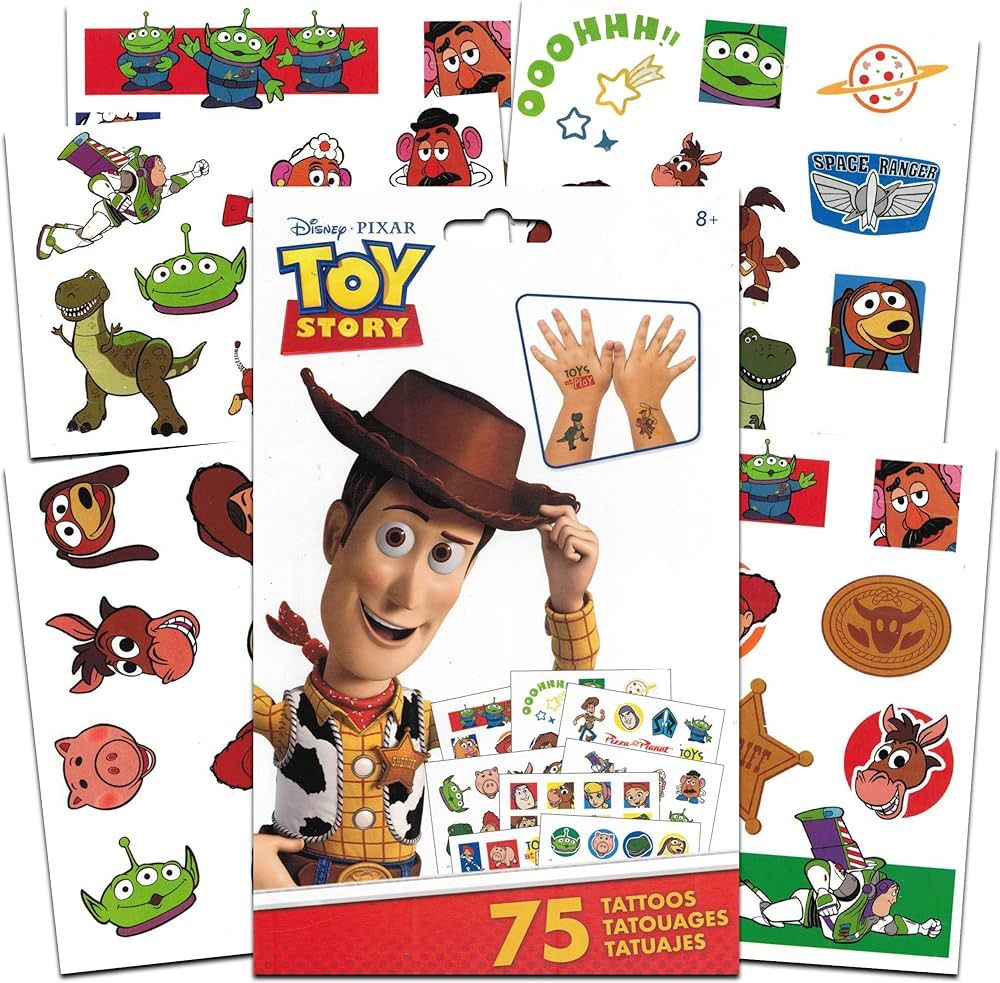 Disney Pixar Toy Story Tattoos Party Favors Pack ~ Bundle Includes 75 Toy Story Temporary Tattoos... | Amazon (US)