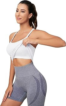 MathCat Workout Tank Tops for Women with Built in Bra, Sleeveless Gym Tops Seamless Racerback Ath... | Amazon (US)