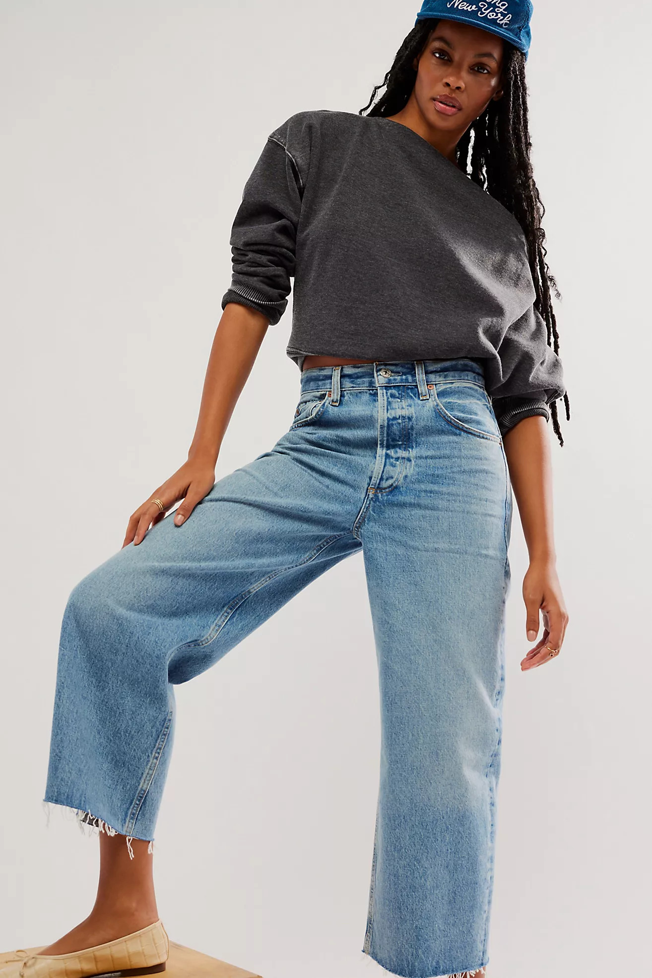 Citizens of Humanity Ayla Raw Hem Crop Jeans | Free People (UK)