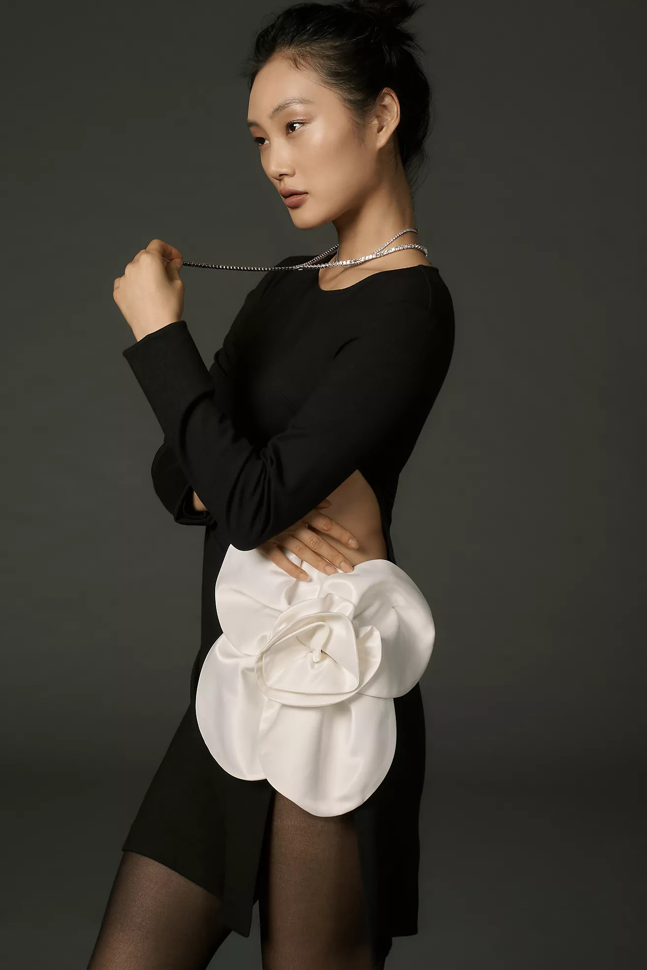 Delfi Collective Long-Sleeve Statement Flower Mini Dress | Anthropologie (US)