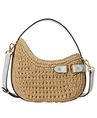 Lauren Ralph Lauren Woven Straw Small Tasha Crossbody Bag - Macy's | Macy's
