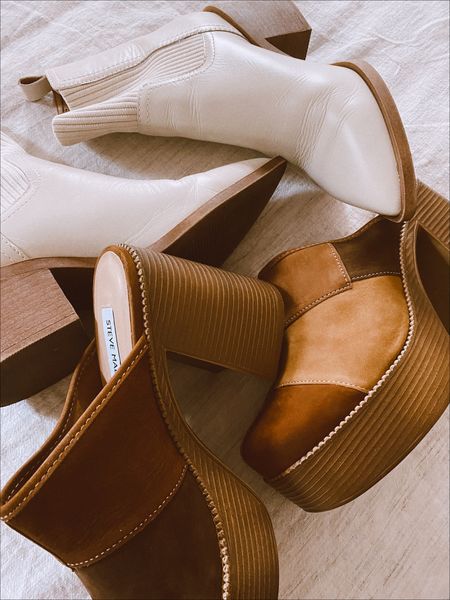 Platforms, booties, fall booties, fall boots, clogs, fall shoes, fall style, fall workwear, boho, platform shoes, fall photo shoes, Steve Madden, Steve Madden shoes, Steve Madden platforms, Steve Madden booties, Steve Madden heels

#LTKshoecrush #LTKSeasonal #LTKstyletip