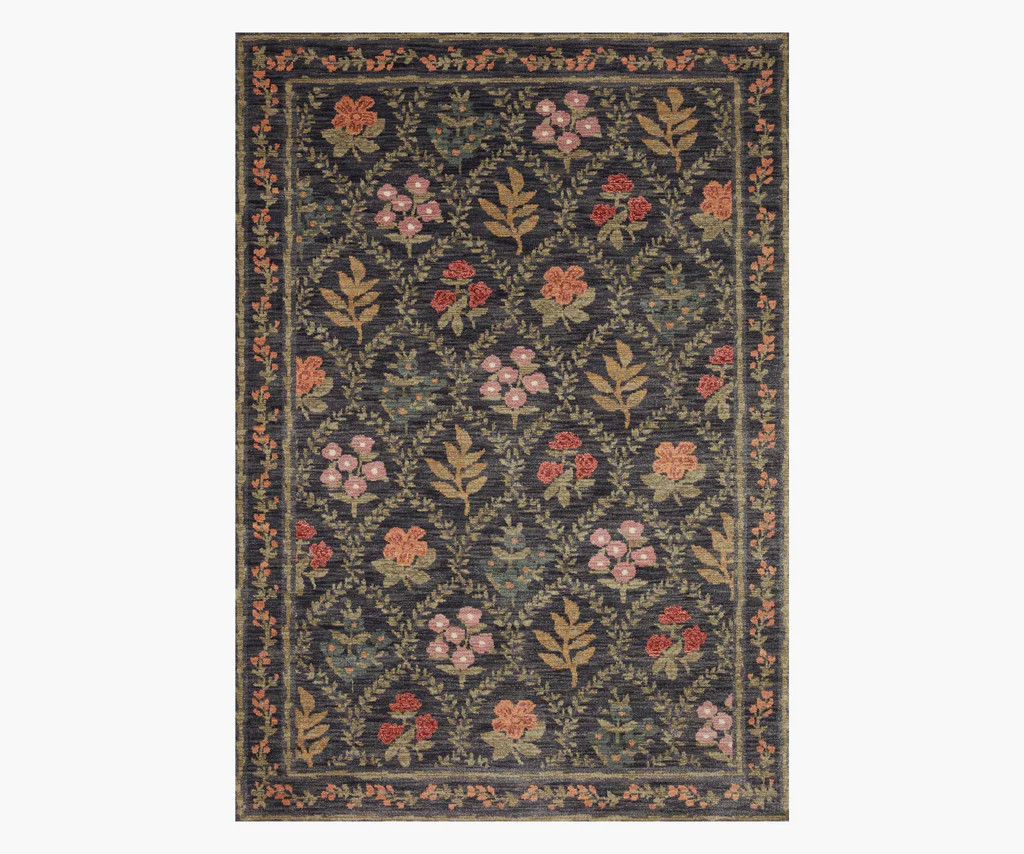 Fiore Hawthorne Power Loomed Rug - Charcoal | Rifle Paper Co.