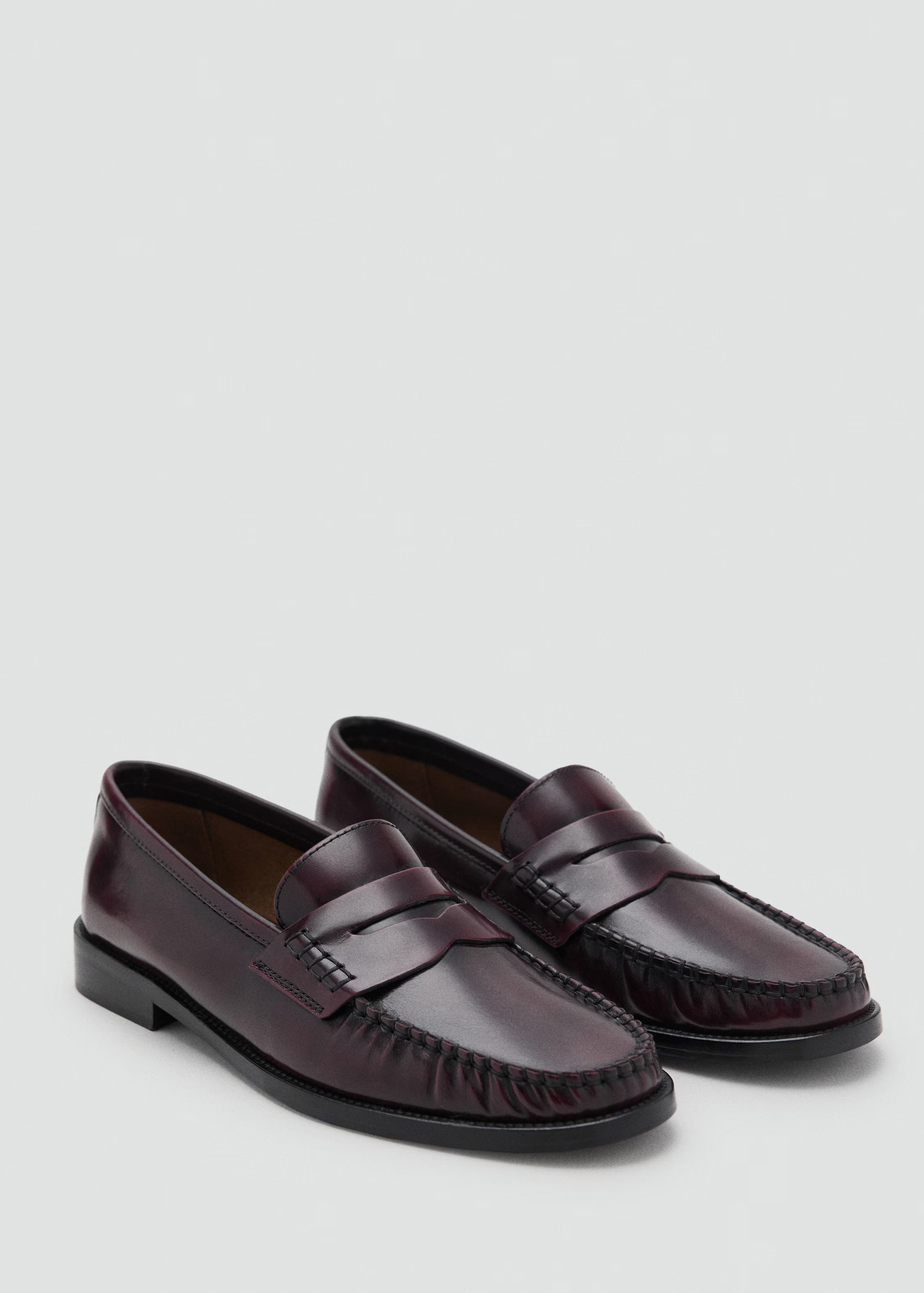 Gathered leather moccasin - Women | MANGO USA | Mango (US/MX/AU)