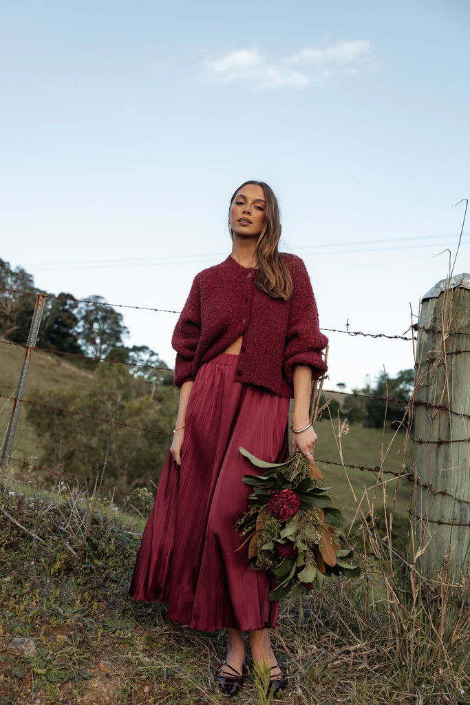 Lysandra Maxi Skirt - Burgundy | Petal & Pup (US)