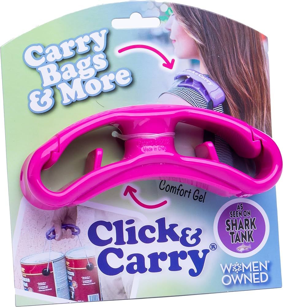 Click & Carry Grocery Bag Carrier, 1 Pack, Fuchsia - As seen on Shark Tank, Soft Cushion Grip, Ha... | Amazon (US)