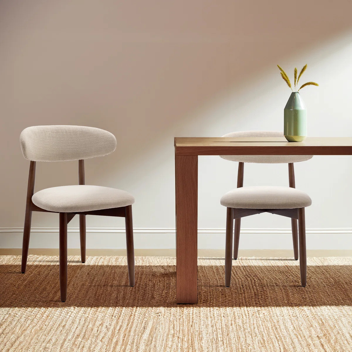 Vannie Upholstered Solid Wood Dining Chair Side Chair (Set of 2) | Wayfair North America