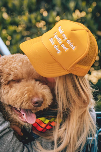 Hold My Drink I Gotta Pet This Dog Trucker Hat | Katydid.com