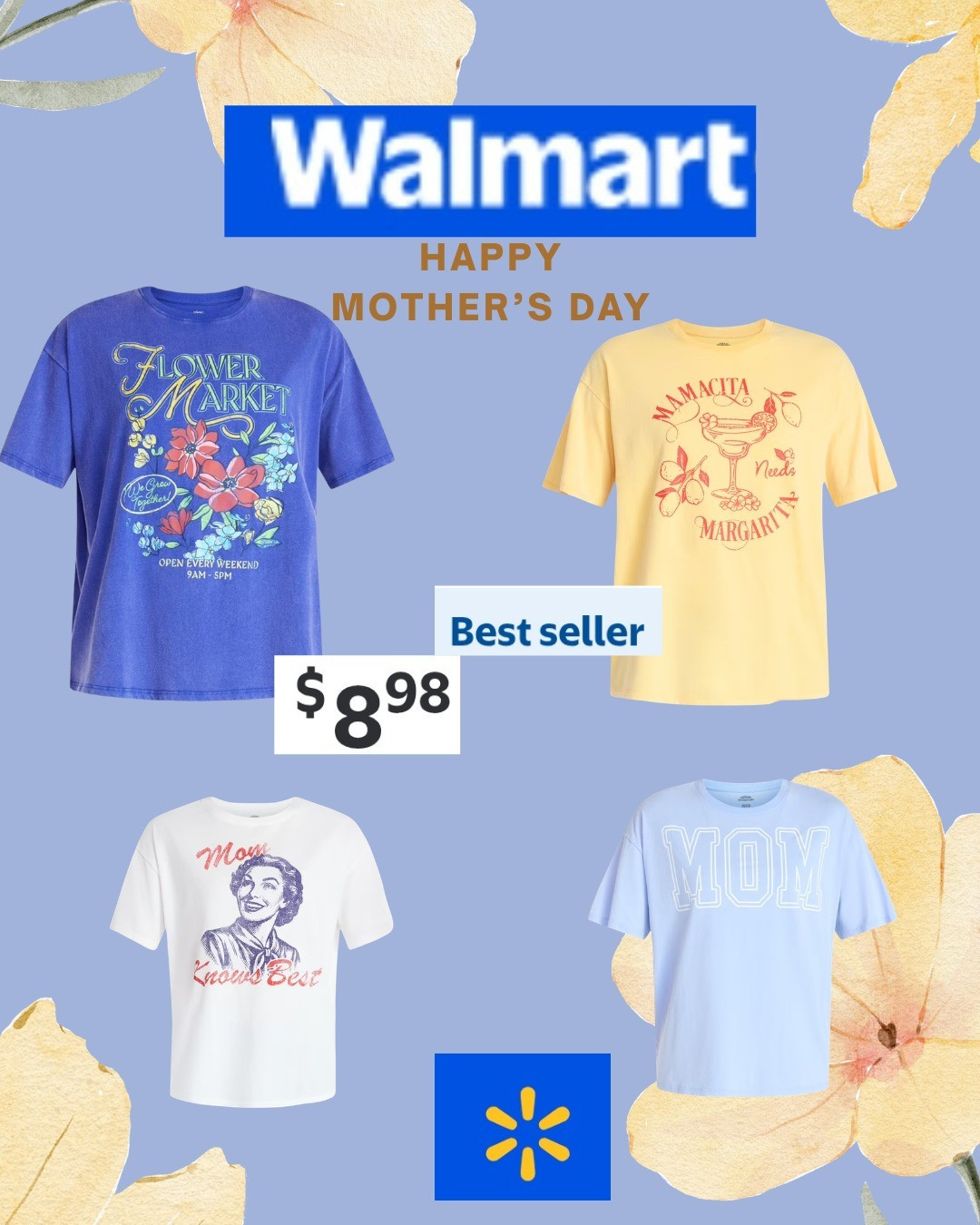 Walmart Mother’s Day tees are a MUST 💐✨Only $8.98 and they’re best sellers for a reason 🙌So many cute “mama” + graphic styles Perfect for gifting or a comfy everyday look 💕#LTK #LTKFinds #LTKStyle #LTKUnder50 #LTKSaleAlert#WalmartFinds #WalmartStyle

#LTKMothersDay #LTKmomlife #LTKSaleAlert