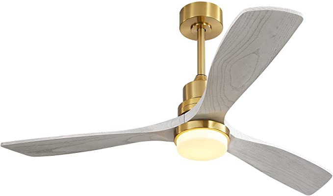 Sofucor 52 Inch Ceilng Fans Remote Control, Indoor Ceiling Fan with Light, 3 Blades Wood Ceiling ... | Amazon (US)