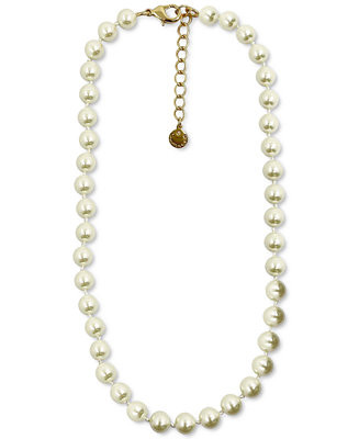 Gold-Tone Imitation Pearl Collar Necklace | Macy's