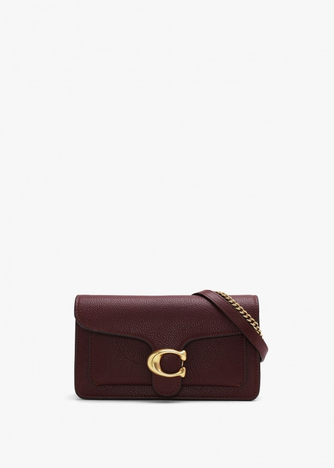Tabby Merlot Leather Chain Clutch Bag | Daniel Footwear (UK)
