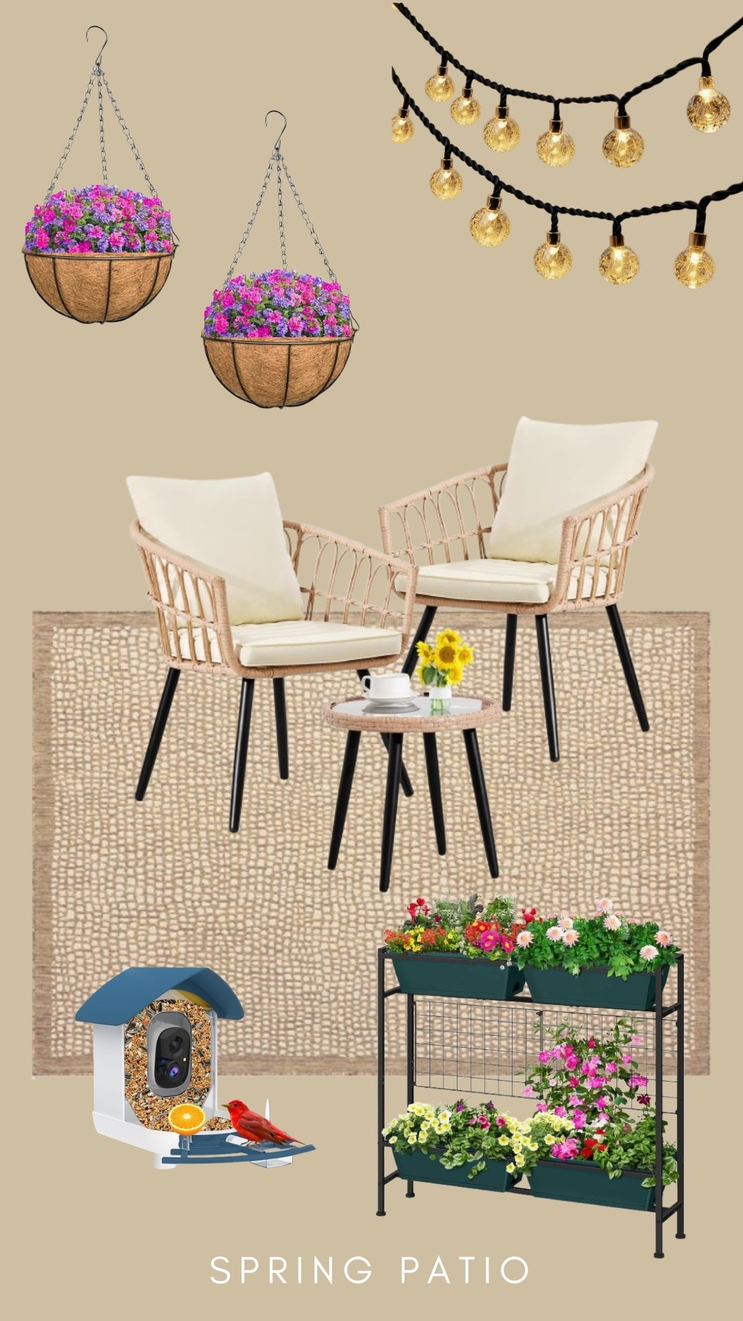 spring patio ideas 

flower & bird lovers 

#spring #springdecor #patio #balcony #backyard #birdwatch #birdfeeder #birdcamera #planter #flowers #outdoorrug 

#LTKHome #LTKdayinmylife #LTKSpringSale