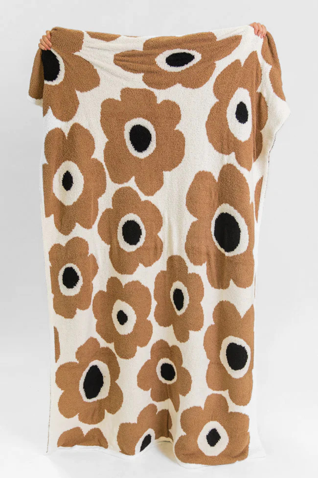 Make Me Believe Brown Floral Blanket DOORBUSTER | Pink Lily