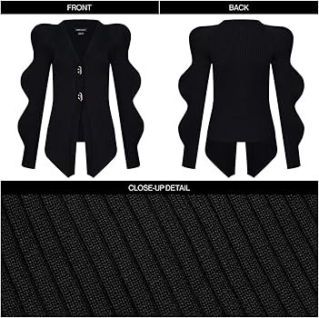 URBAN REVIVO Women's Knit Cardigan Sweaters Long Sleeve Button Down Open Front Casual Outwear Tre... | Amazon (US)