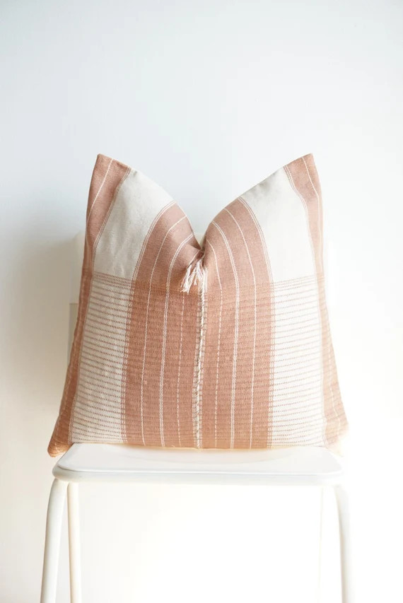 Tribal Hemp Hand Woven Striped Natural Dye Color Hmong Pillow Cover | Etsy (US)