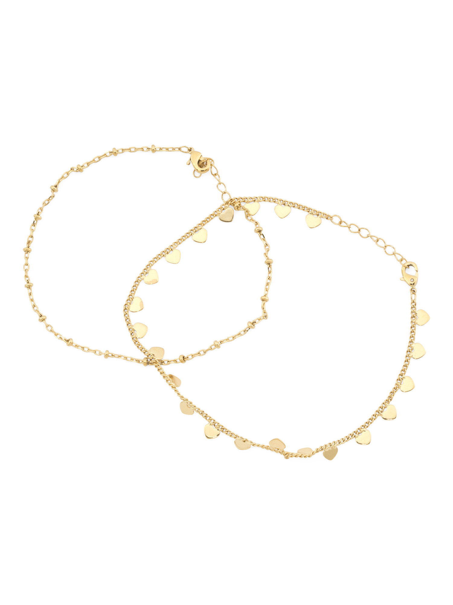 Waterproof Gold Paper Clip Dangle Anklets Set | TJ Maxx