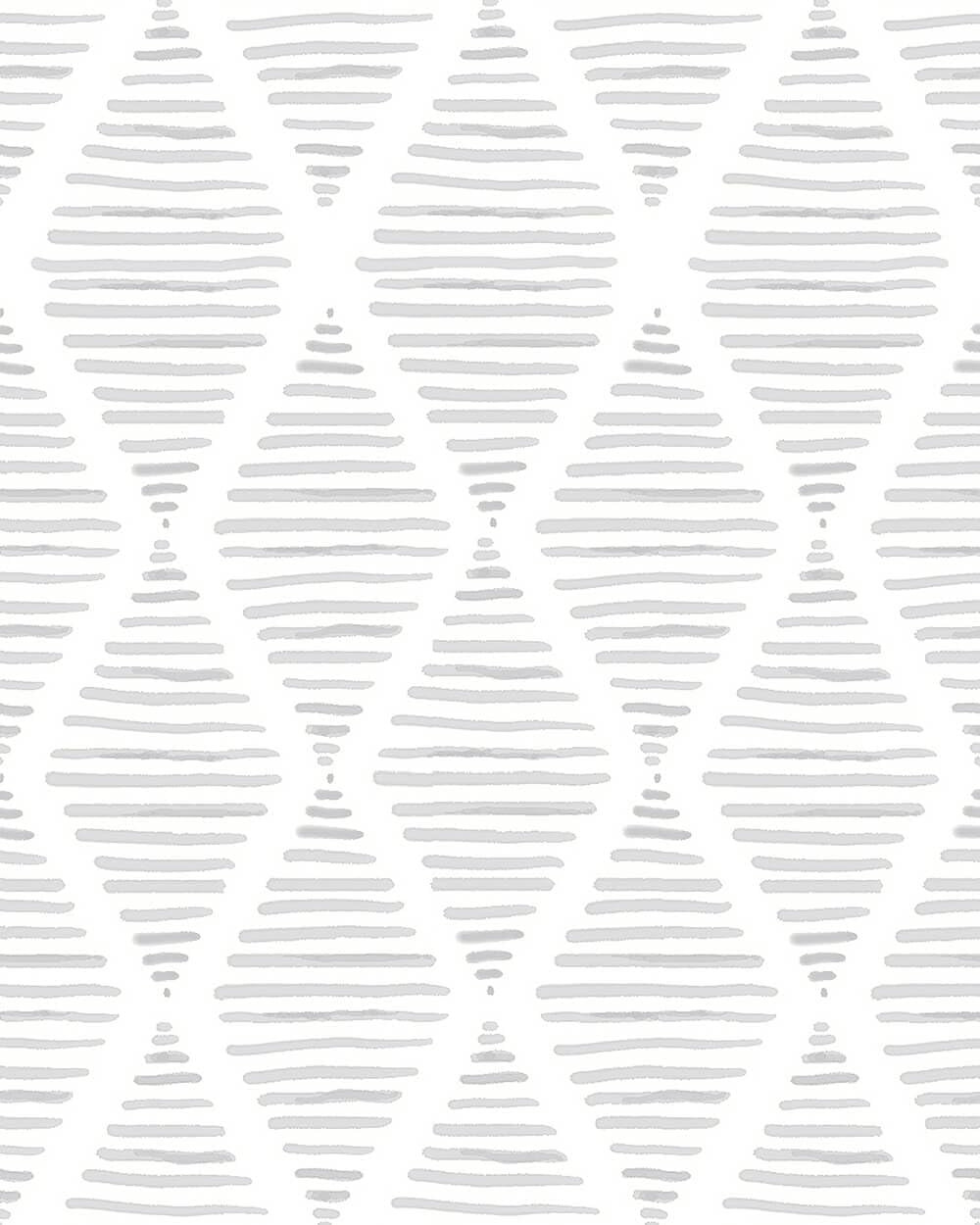 White and Silver Gray Peel and Stick Wallpaper 17.7"x120"Modern Stripe Contact Paper Rhombus Wall... | Amazon (US)