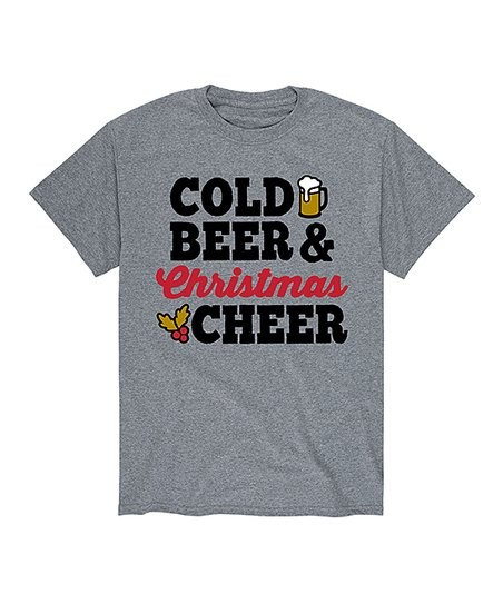 Athletic Heather 'Cold Beer and Christmas Cheer' Tee - Men | Zulily