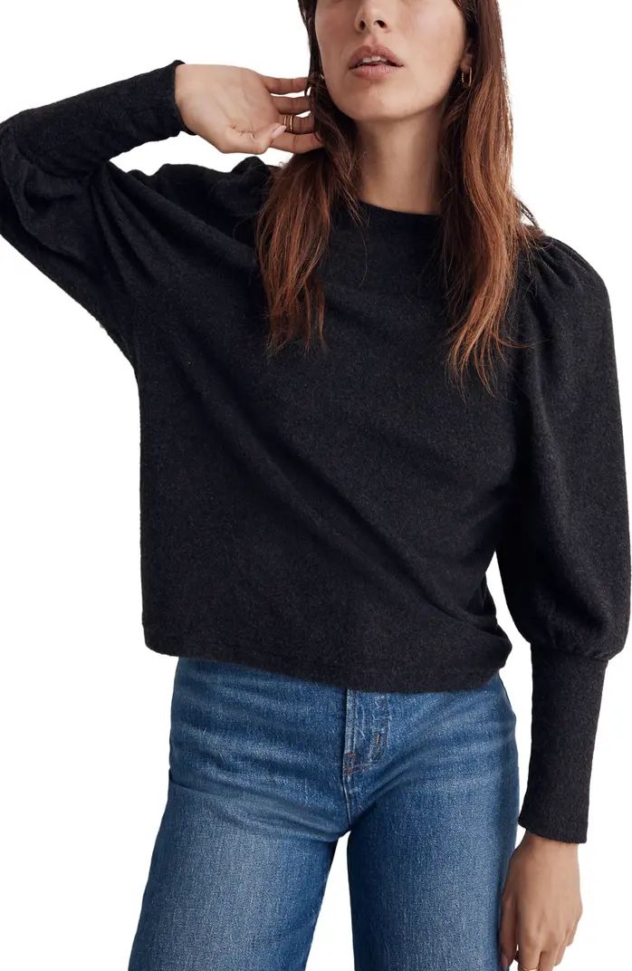 Madewell Puff Sleeve Brushed Jersey Top | Nordstrom | Nordstrom