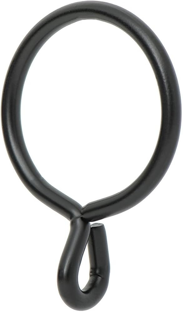 Ivilon Drapery Eyelet Curtain Rings - 1.7" Ring for Curtain Hook Pins, Set of 14 - Black | Amazon (US)