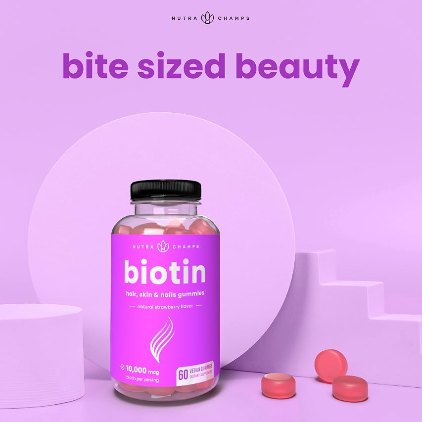 Biotin Gummies 10000mcg [Highest Potency] for Healthy Hair, Skin & Nails Vitamins for Women, Men & K | Amazon (US)
