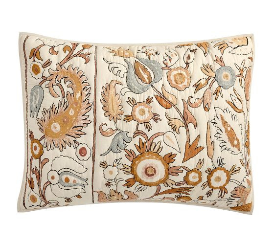 Calista Embroidery Quilted Sham | Pottery Barn (US)