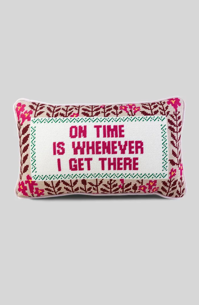 On Time Needlepoint Pillow | Nordstrom