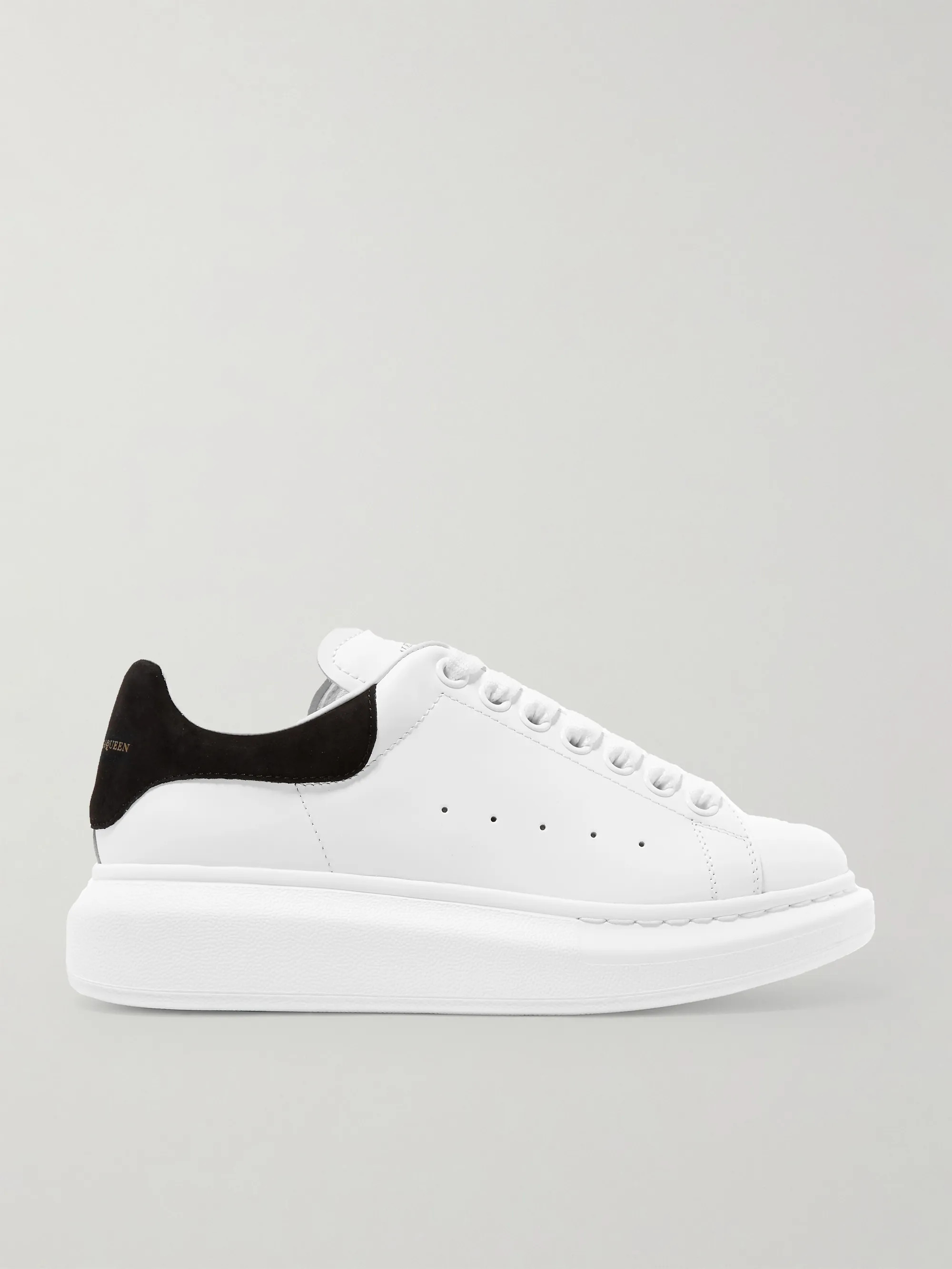 Suede-trimmed leather exaggerated-sole sneakers | NET-A-PORTER (UK & EU)
