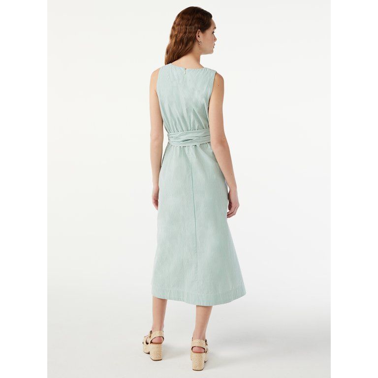 Free Assembly Women's Sleeveless Faux Wrap Dress | Walmart (US)