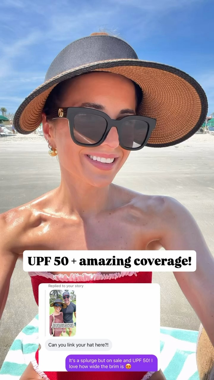 I love this UPF 50 packable sun visor! The wide brim is perfect for the beach and pool! One size fits most ruffled bikini. Gucci sunglasses. Beach day. Beach outfit. Ruffle bikini. Summer outfit. Vacation outfit.

#LTKootd #LTKSwim #LTKTravel