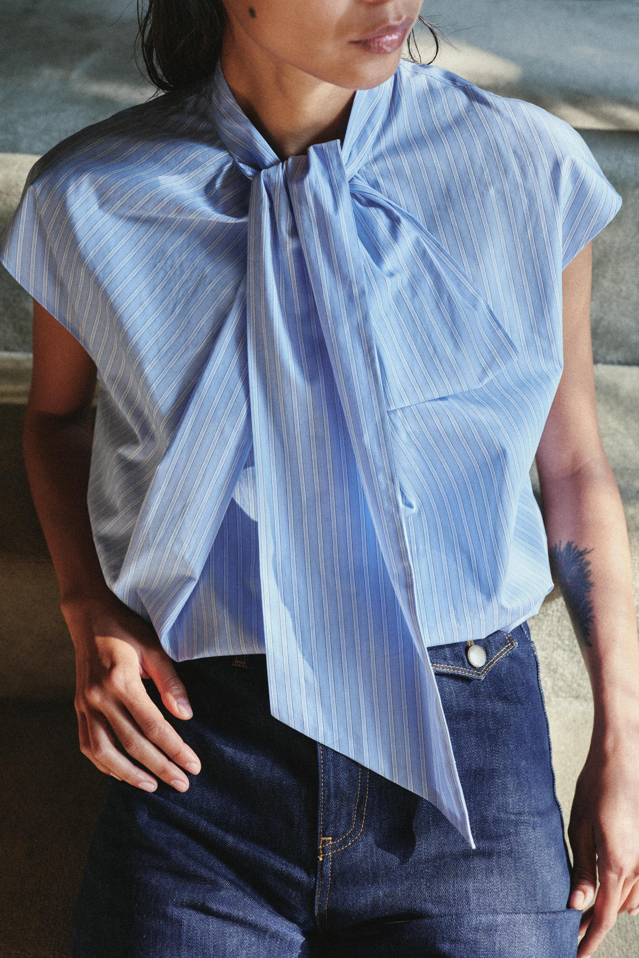 ZW COLLECTION STRIPED SHIRT WITH TIES | Zara US