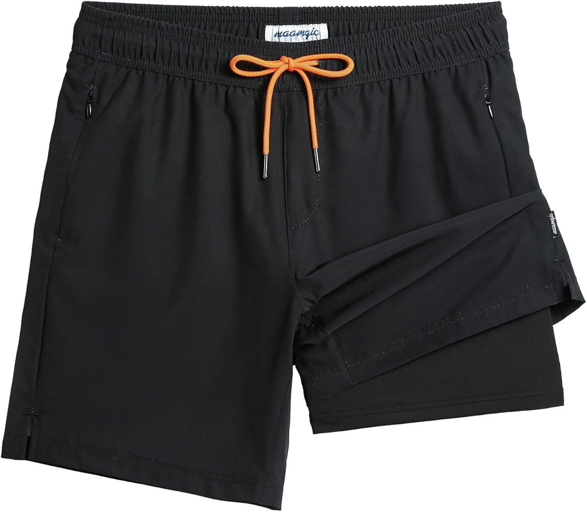 maamgic 2 in 1 Mens Swim Trunks 7 Inch Swim Shorts Swim Suits Board Shorts | Amazon (US)