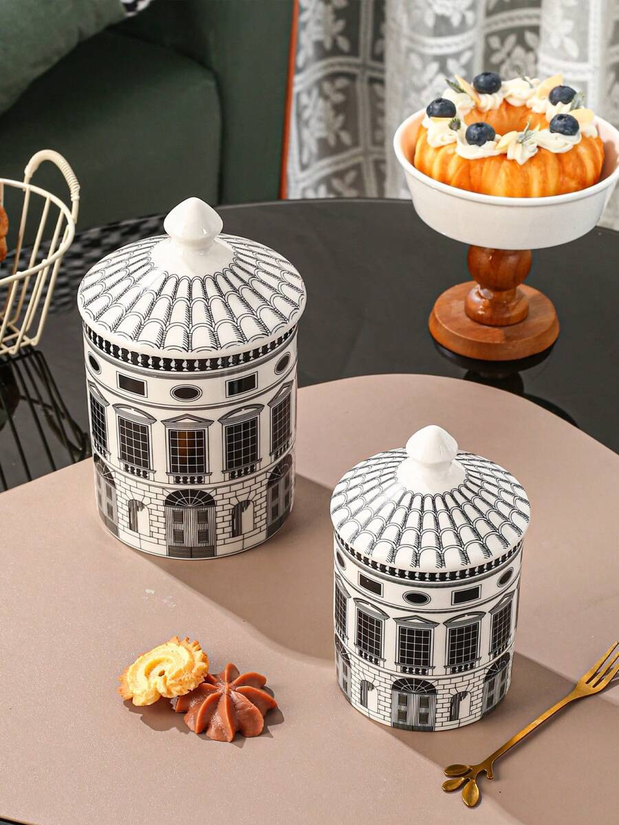 1pc Ceramic Canister Jar For Home, Dining Room, Kitchen Storage Of Grains, Dried Fruits, Candy, C... | SHEIN