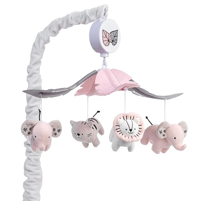 Lambs & Ivy Happy Jungle Musical Baby Crib Mobile Safari Animals Soother Toy | Amazon (US)