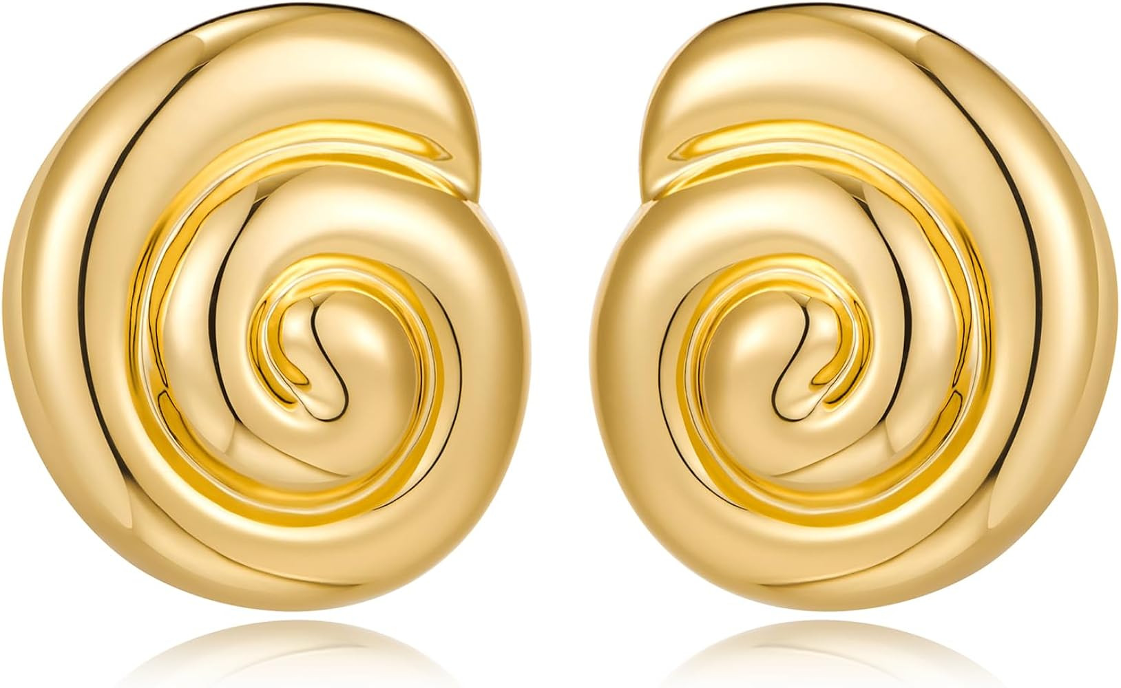 MUYAN Gold Ocean Conch Earrings for Women Fashion Spiral Shell Stud Earrings Beach Jewelry Gift | Amazon (US)