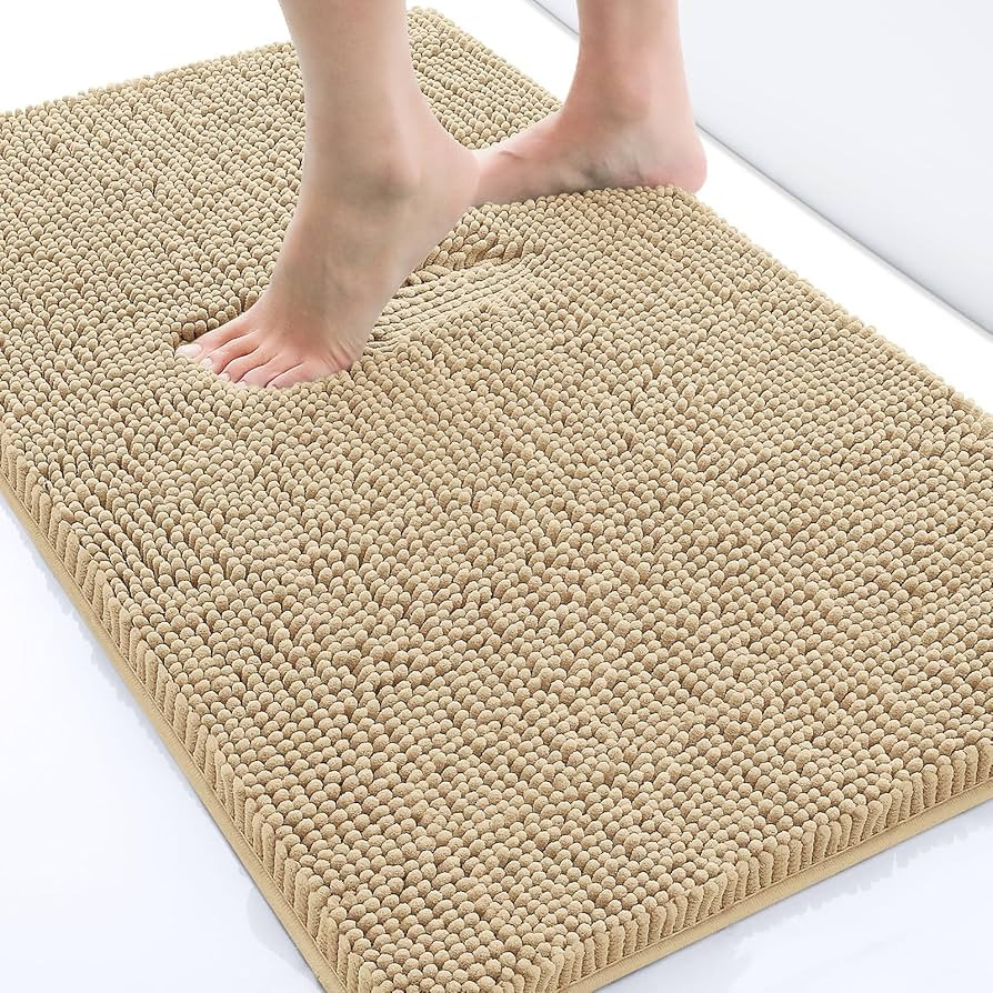 smiry Luxury Chenille Bath Rug, Extra Soft and Absorbent Shaggy Bathroom Mat Rugs, Machine Washab... | Amazon (US)