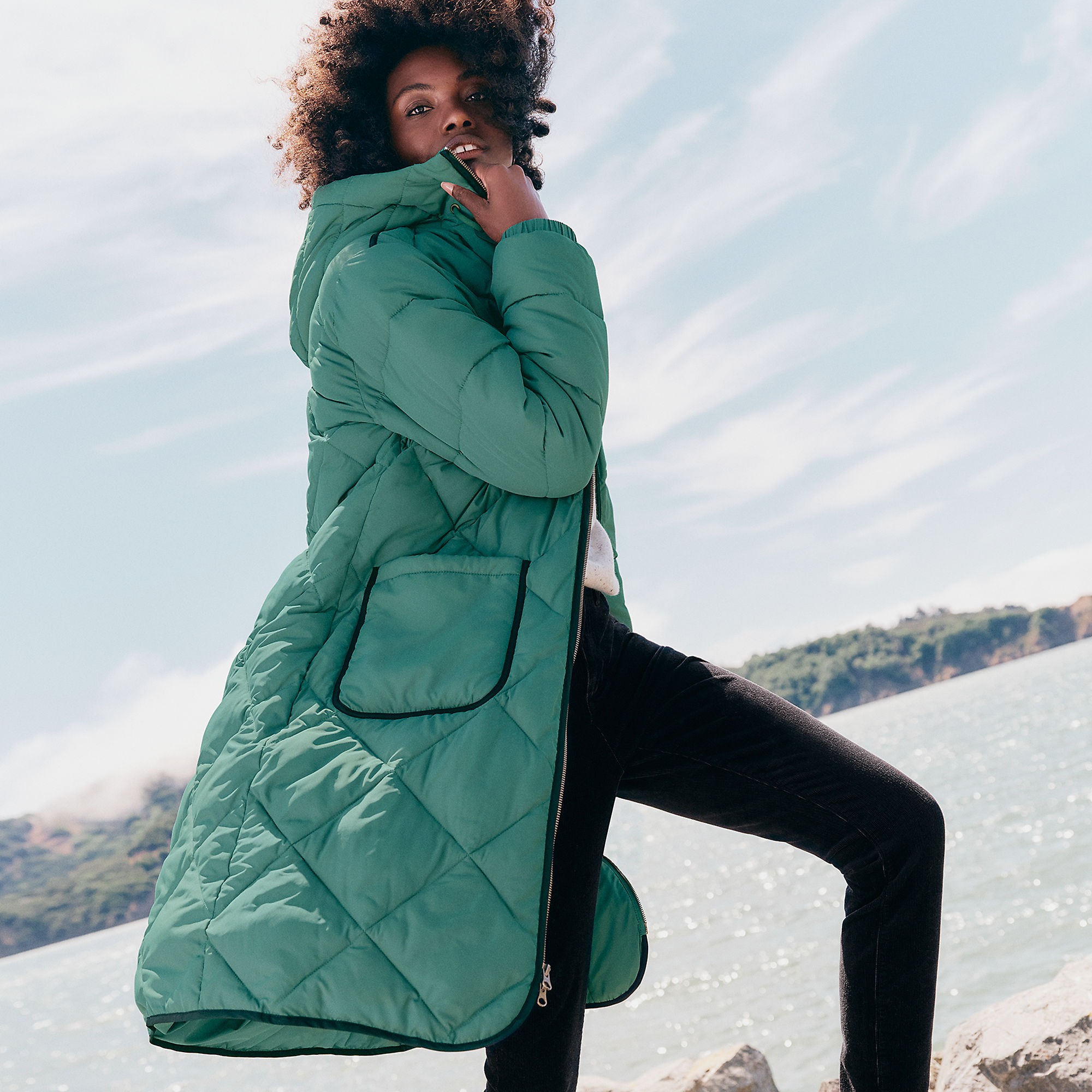 Women's FeatherFree Insulated Diamond Quilted Maxi Coat | Lands' End (US)