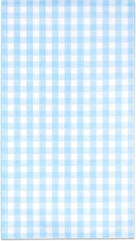 Gift Boutique 100 Blue Gingham Guest Napkins Disposable Paper Pack Light Blue & White Checkered P... | Amazon (US)
