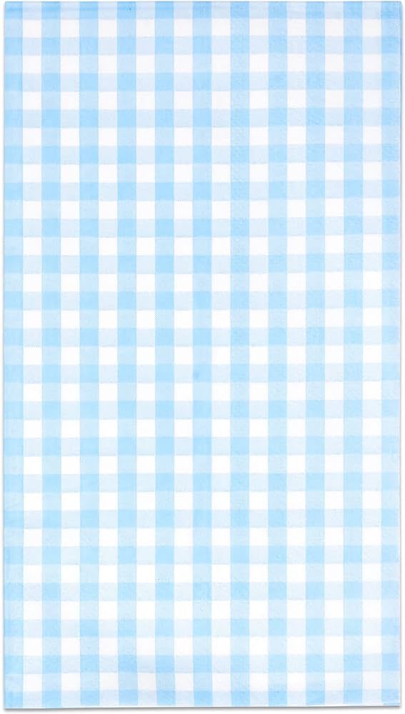 Gift Boutique 100 Blue Gingham Guest Napkins Disposable Paper Pack Light Blue & White Checkered P... | Amazon (US)