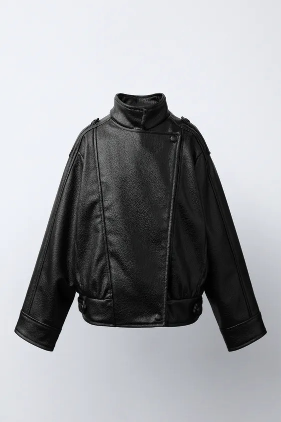 DOUBLE-BREASTED FAUX LEATHER JACKET | Zara US