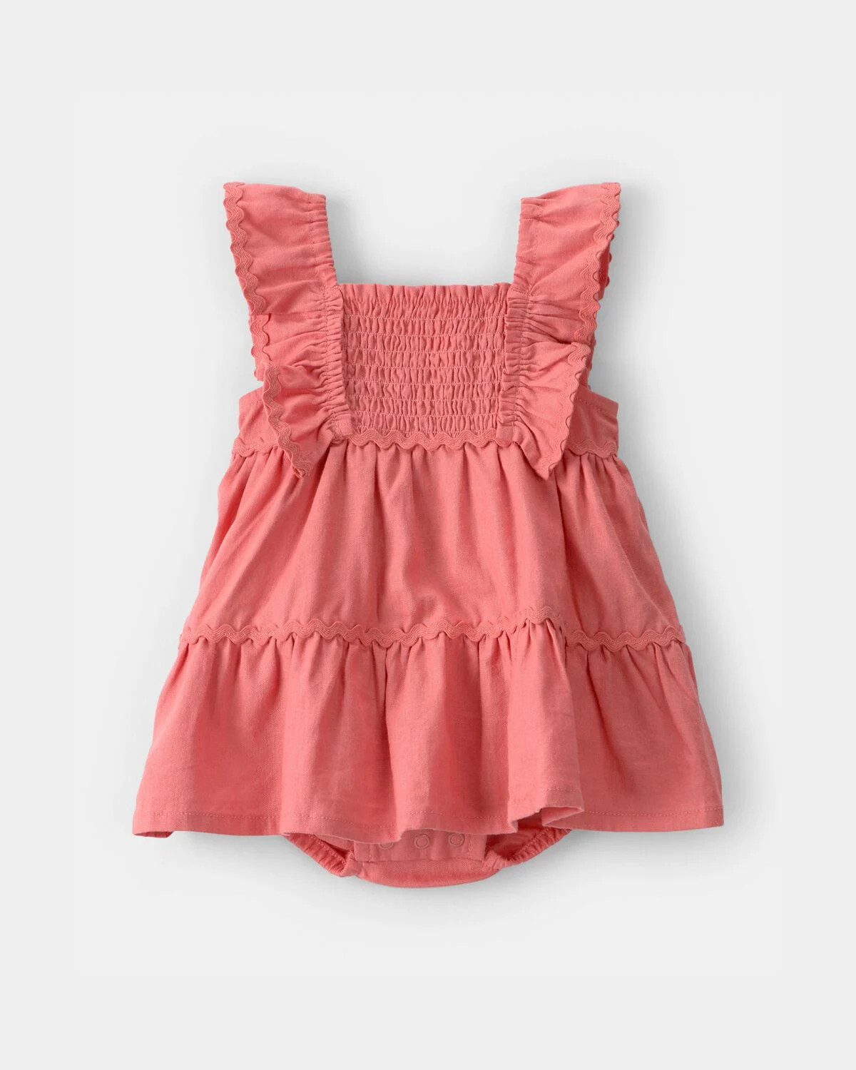 Baby Girl Ruffle Sleeveless Bodysuit Dress - Orange | Carter's | Carter's Inc