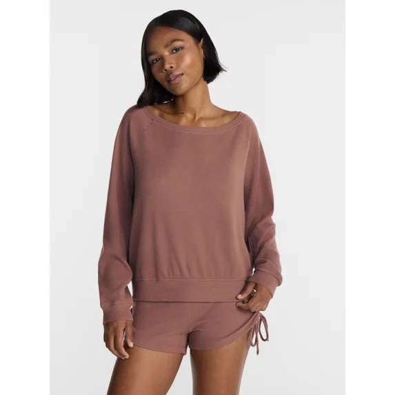 No Boundaries Waffle Knit Sleep Top, Women’s and Women’s Plus XS-2X | Walmart (US)