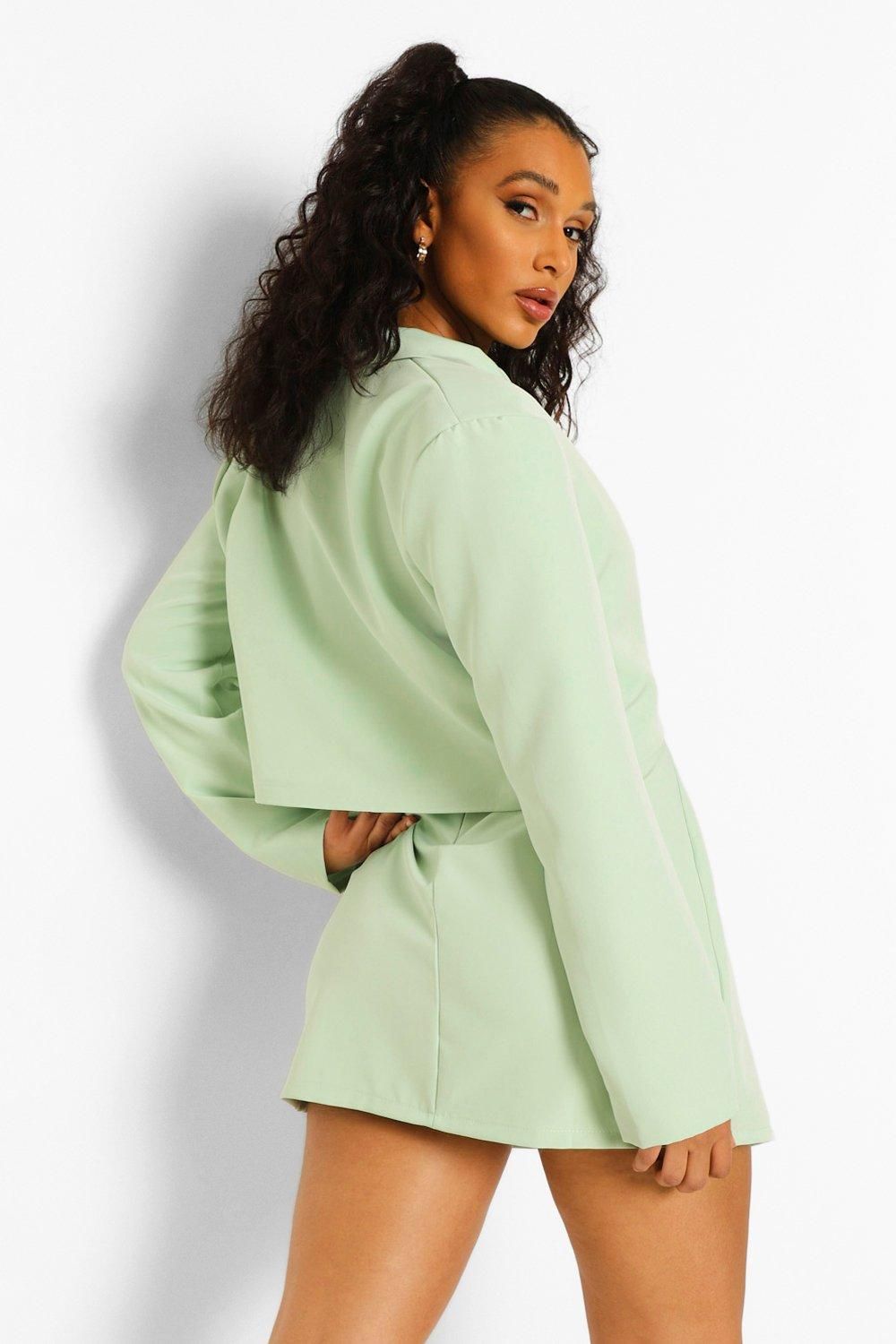 Wrap Front Tailored Cropped Blazer | Boohoo.com (US & CA)