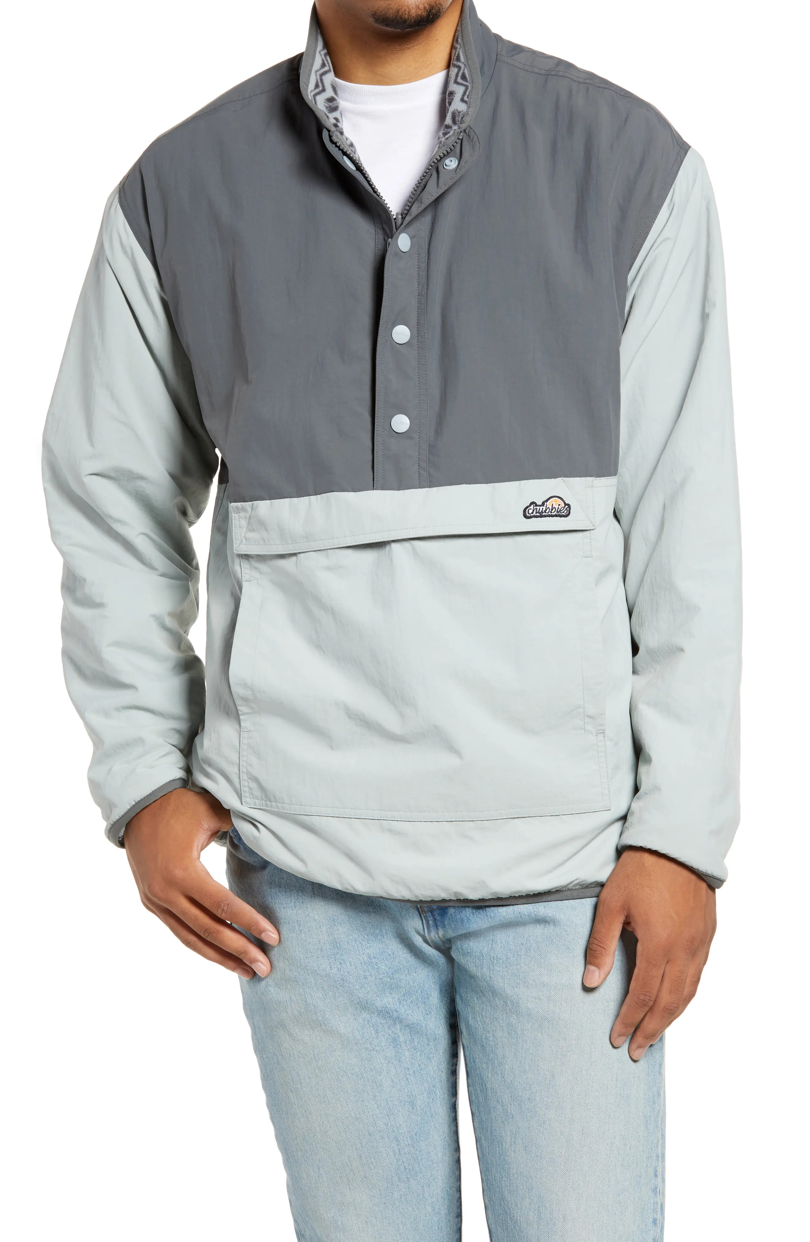 Men's Chubbies The Grey Anatomy Reversible Half Zip Pullover, Size Small - Grey | Nordstrom
