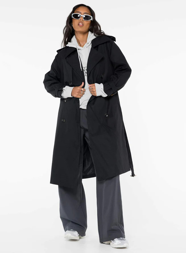 Westwind Trench Coat Black | Princess Polly AU