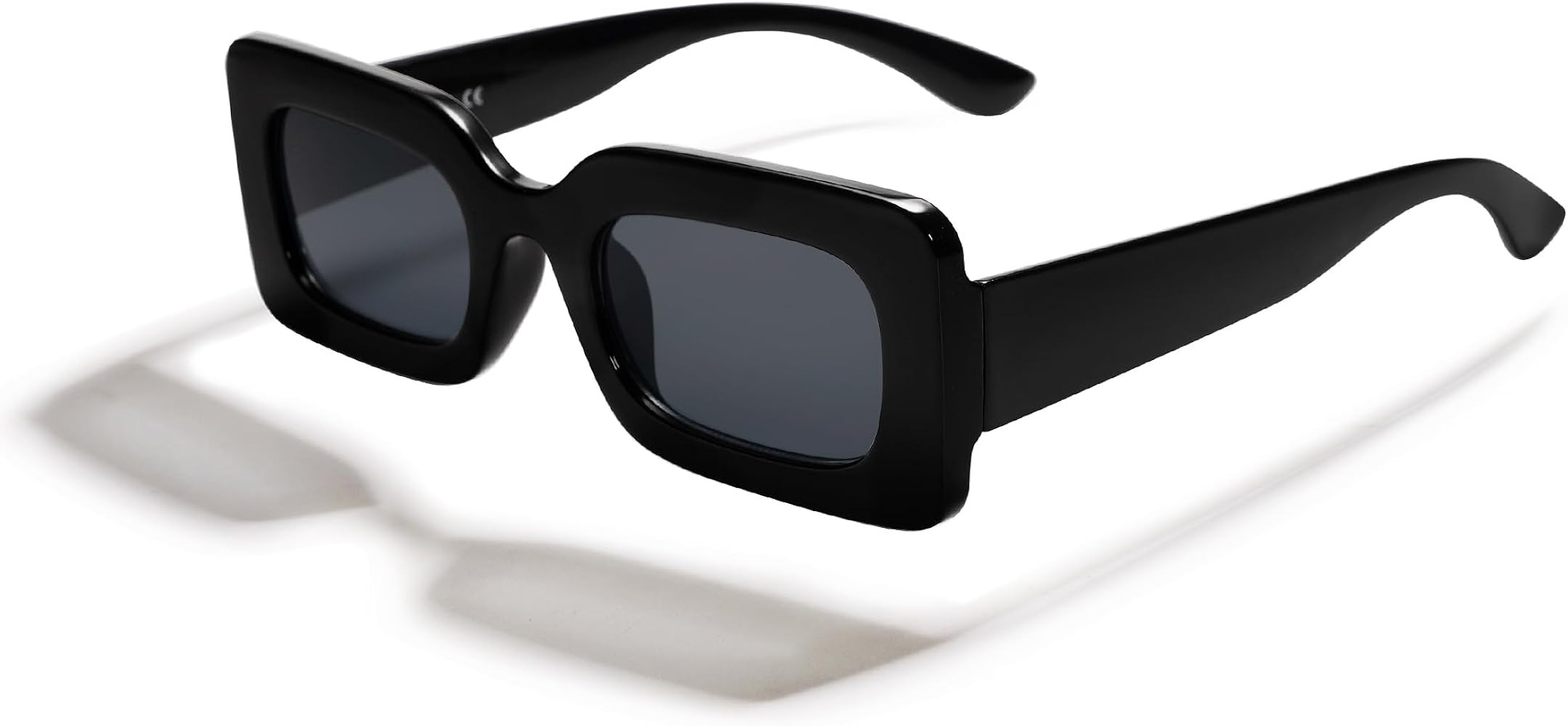 SOJOS Retro 90s Nude Rectangle Sunglasses Womens Mens Trendy Chunky Glasses | Amazon (US)