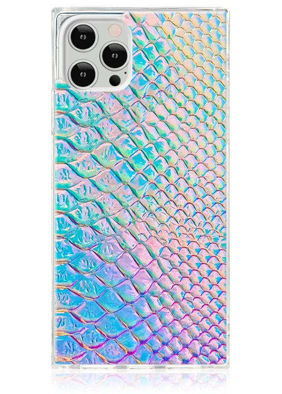 Iridescent Crocodile Faux Leather SQUARE iPhone Case | FLAUNT