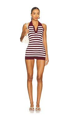 SNDYS x REVOLVE Finley Romper in Cranberry Stripe from Revolve.com | Revolve Clothing (Global)