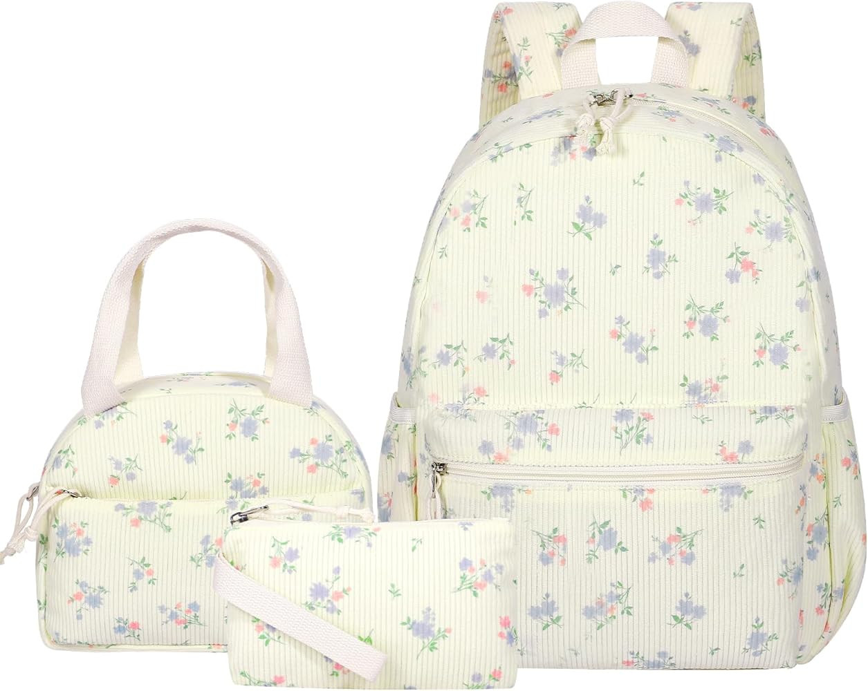 HowFly Backpack for Girls Corduroy Teen Girls Backpack with Lunch Box Kids School Backpacks Bookb... | Amazon (US)